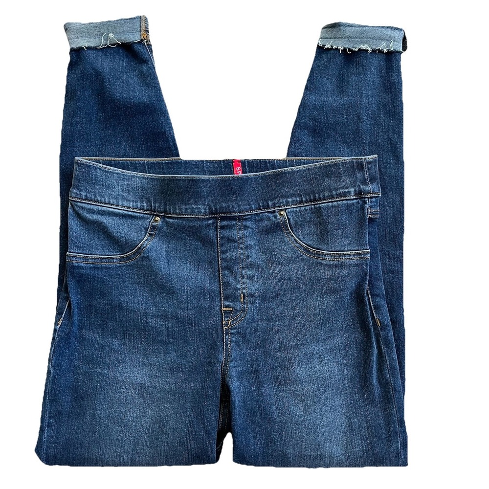 Spanx Stretch denim Blue jeans leggings size M Pull On‎ Tummy Control